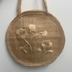 Vintage rattan boho style handbag